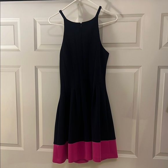 Vince Camuto Pink and Navy Blue Halter Dress - Picture 4 of 4